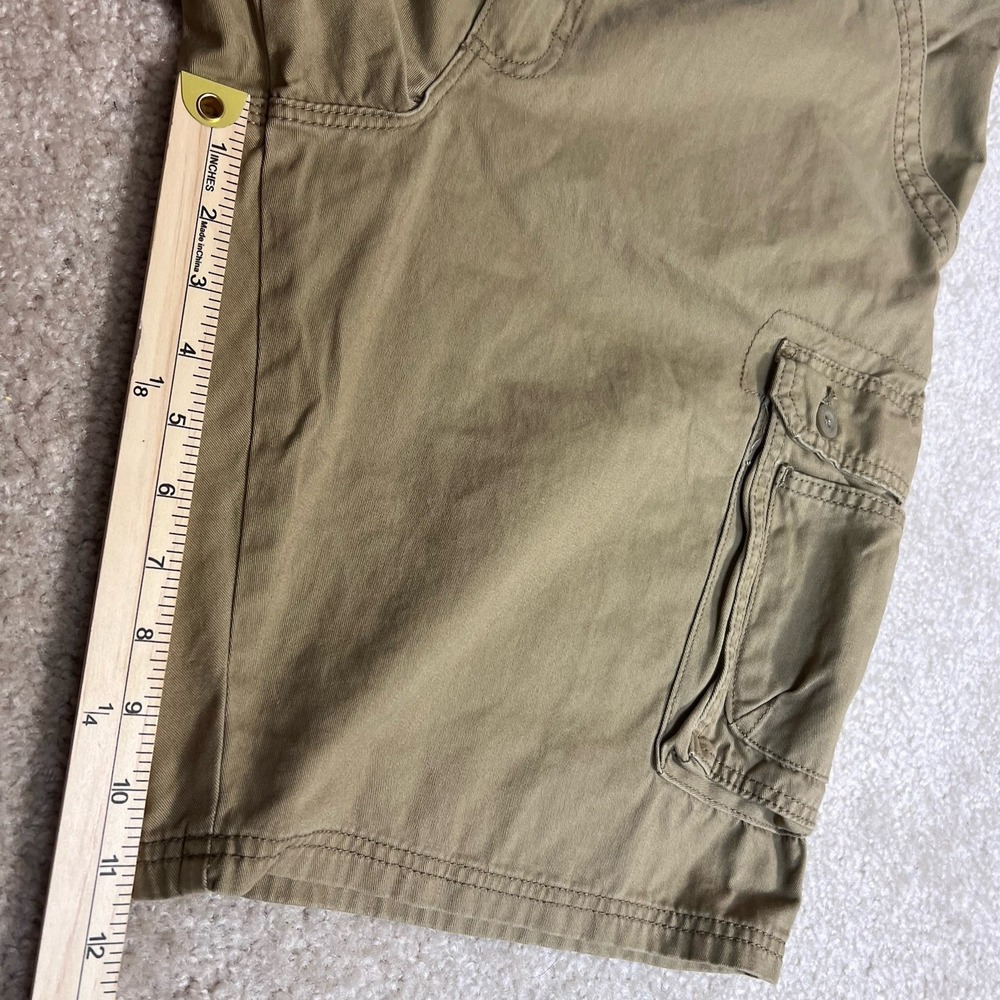 Y2K Lee Cargo Shorts Mens Khaki Cotton Skater Grunge Chunky Punk Baggy Size 40 - Picture 4 of 6